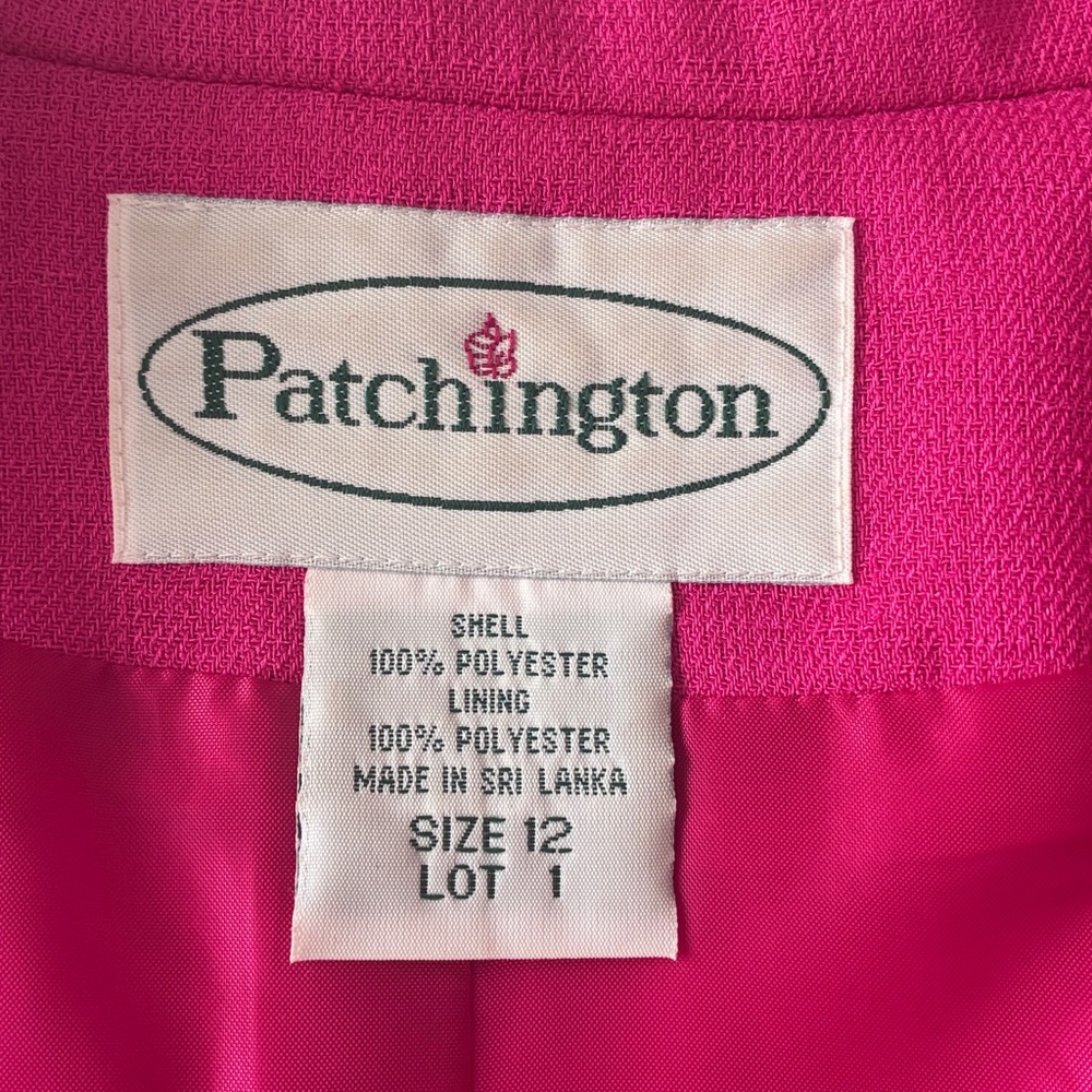 Patchington Pink Linen Blend Blazer Size 12 Bright Fuchsia Jacket - Picture 6 of 7